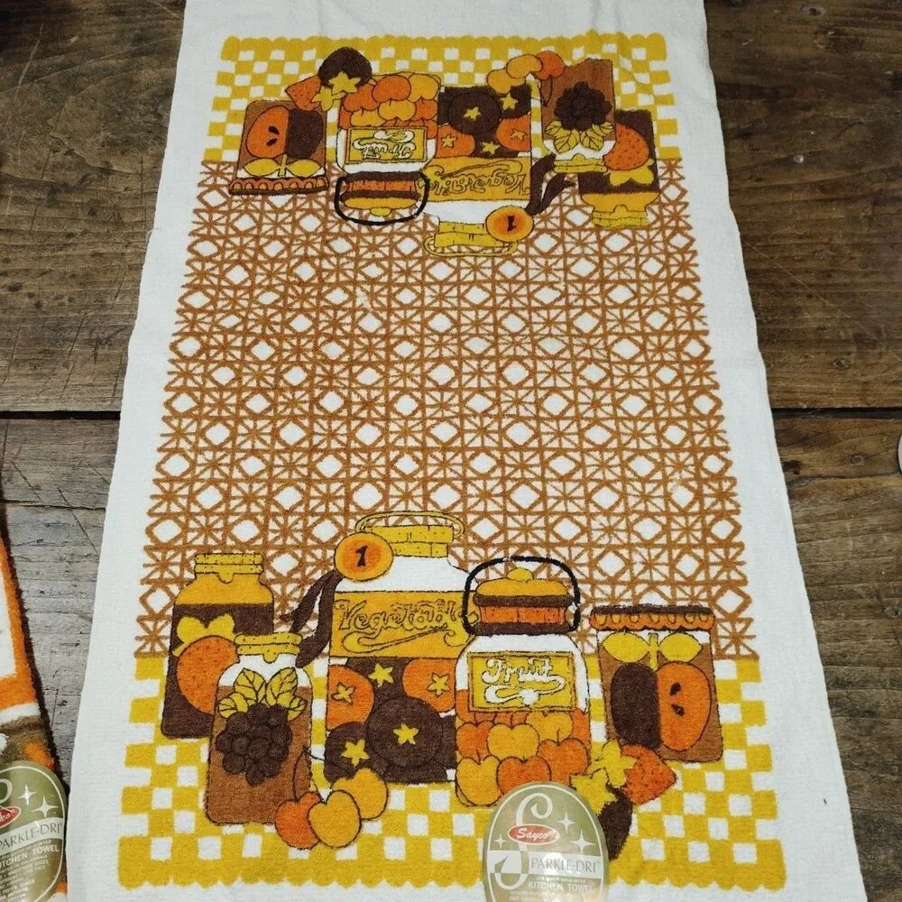 Vintage Towels & Wash Cloth Kitchen Hand Towels Cotton Made USA Home Sweet NEW